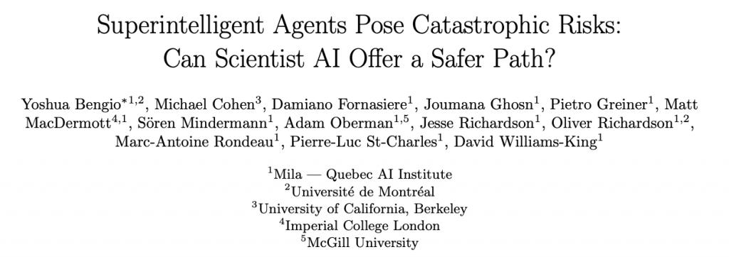 放弃agent,图灵奖得主Yoshua Bengio提出Scientist AI:避免人类生存威胁 放弃agent,图灵奖得主Yoshua Bengio提出Scientist AI:避免人类生存威胁