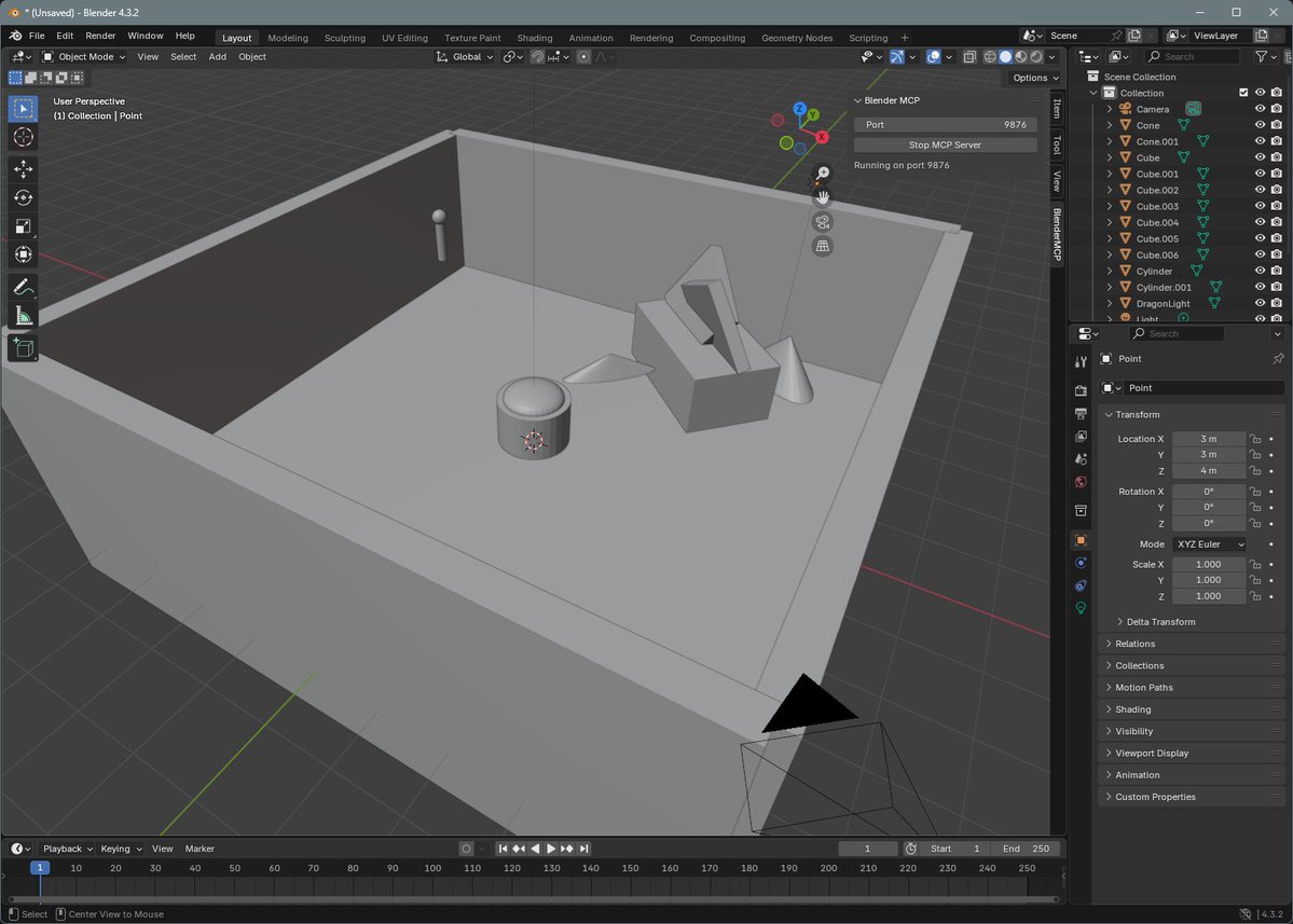 BlenderMCP： 实现Claude AI与Blender交互，通过提示词进行3D建模、场景创建和操作。.jpg