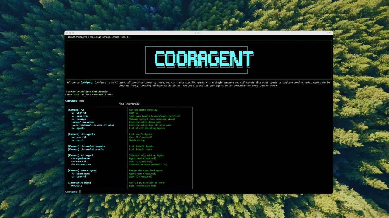 Cooragent：一个开源的AI智能体协作社区，一句话即可创建智能体.webp