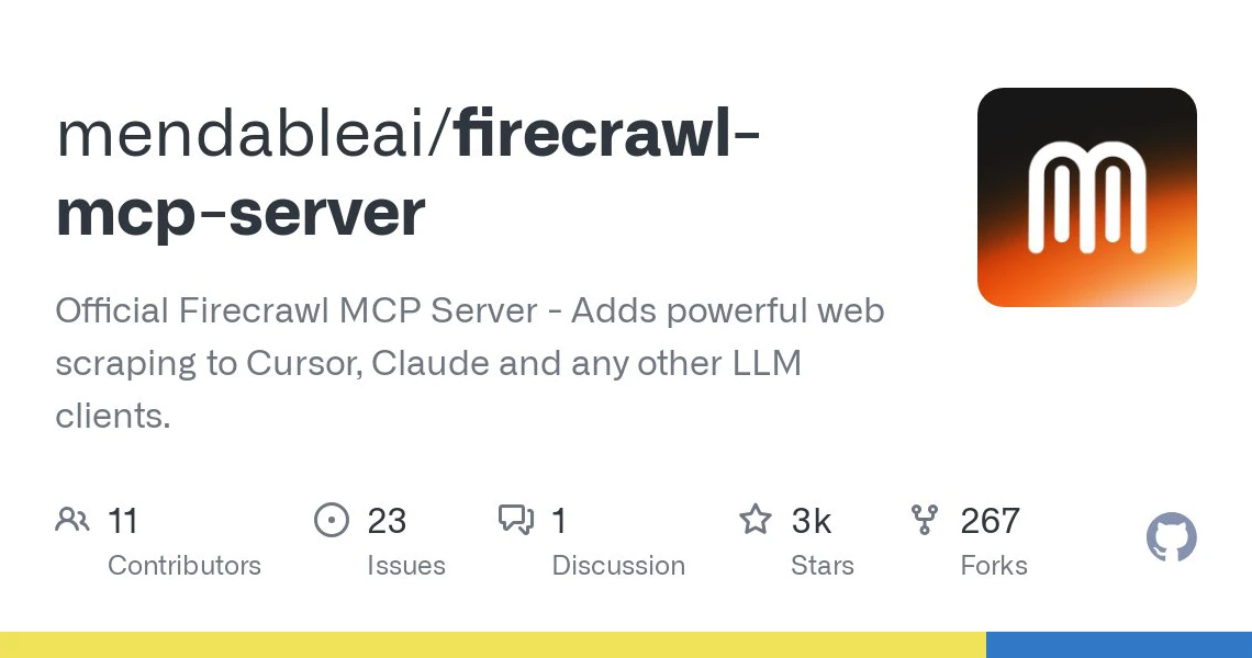 Firecrawl MCP Server：具备网页抓取、爬取、搜索、内容提取等多种功能.webp