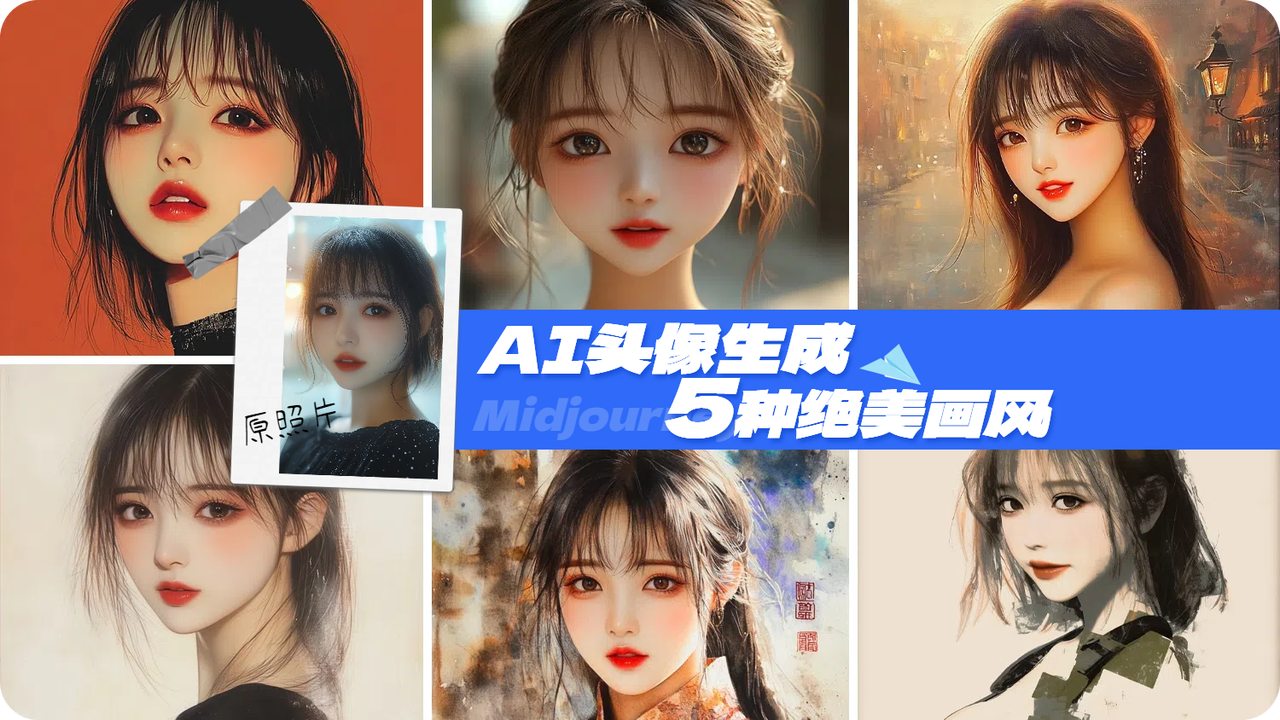 【AI头像绘画】5种绝美画风提示词分享（一）！无AI痕迹，就像手绘！