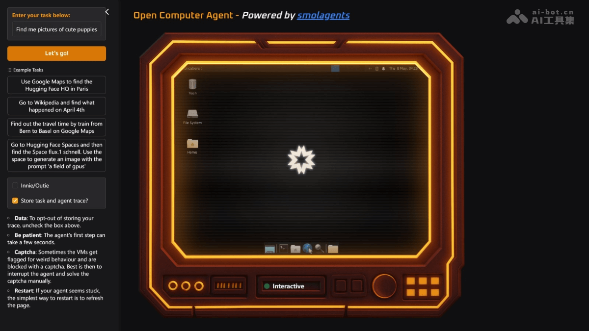 Open Computer Agent-Hugging Face 推出的免费云端 AI Agent 工具