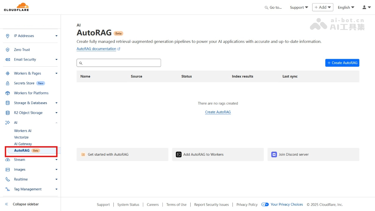 AutoRAG-Cloudflare 推出的全托管检索增强生成服务