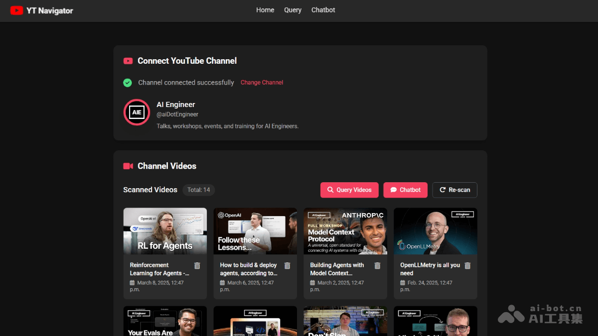 YT Navigator-AI YouTube 内容搜索工具，自然语言查询定位关键信息