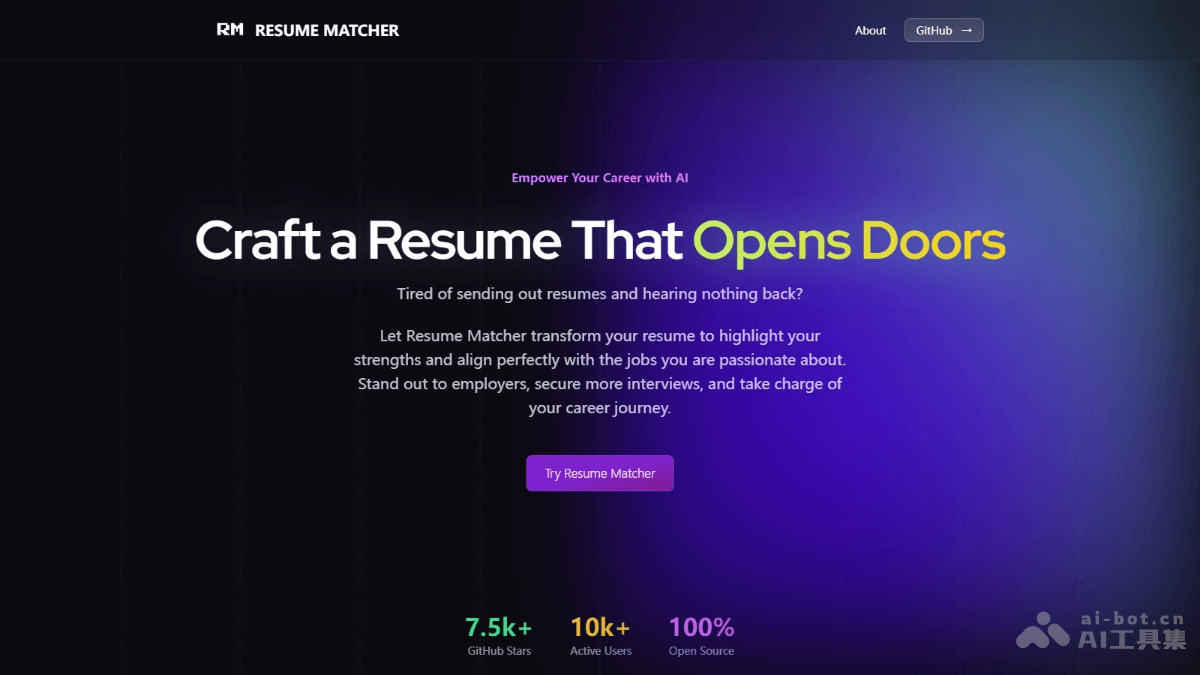 Resume Matcher-开源AI简历优化工具，解析简历和职位描述提供改进建议