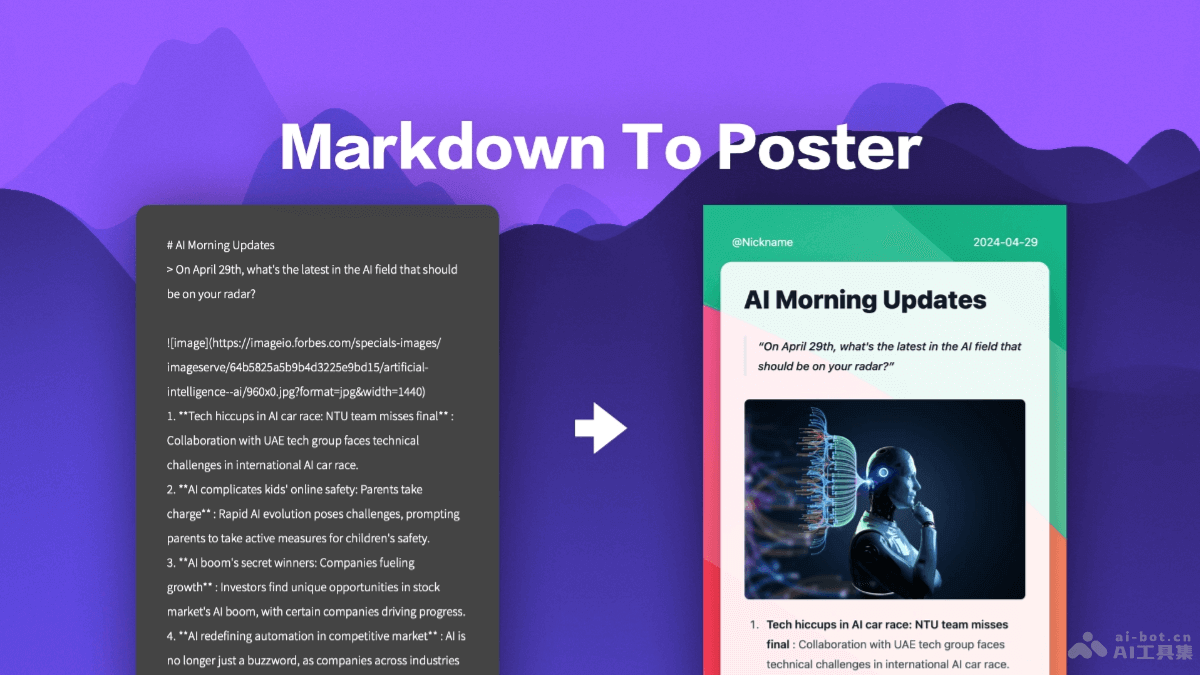 Markdown-to-Image-开源的在线 Markdown 转海报编辑器