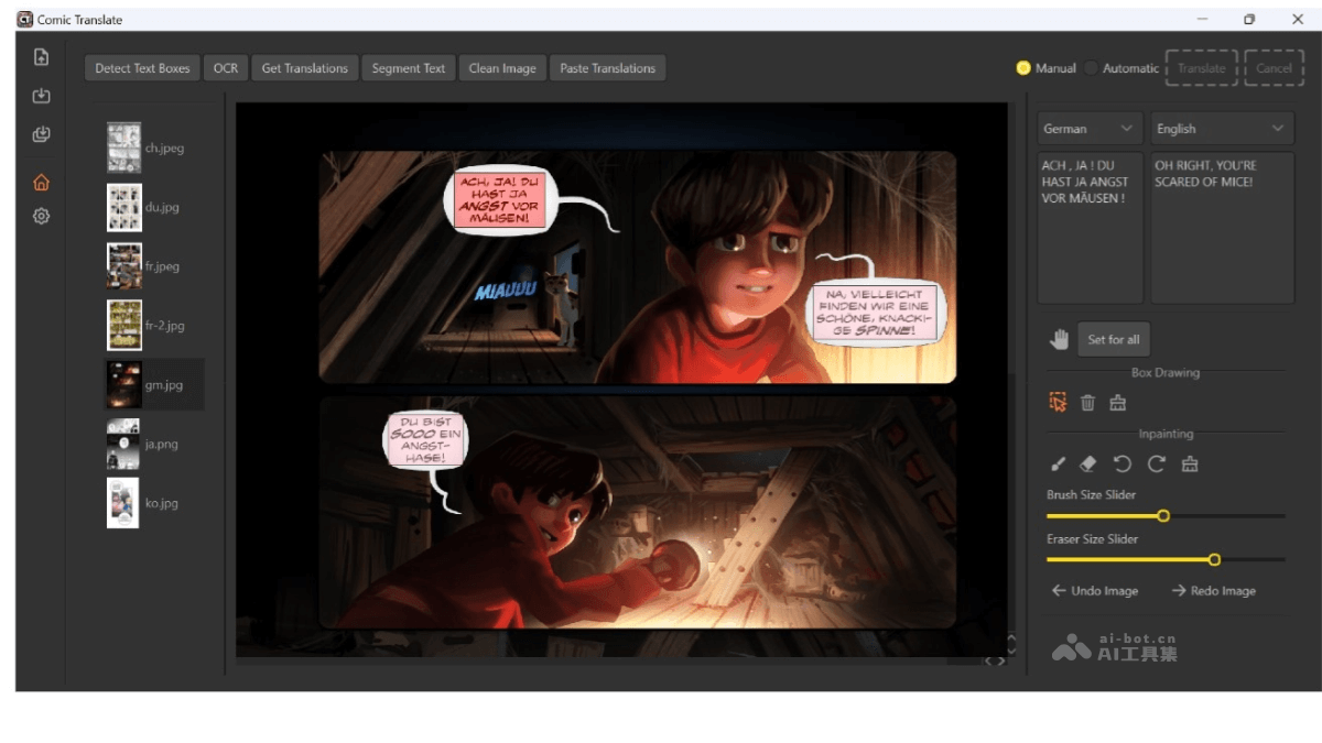 Comic Translate-开源的漫画翻译工具，自动翻译主流漫画阅读语言