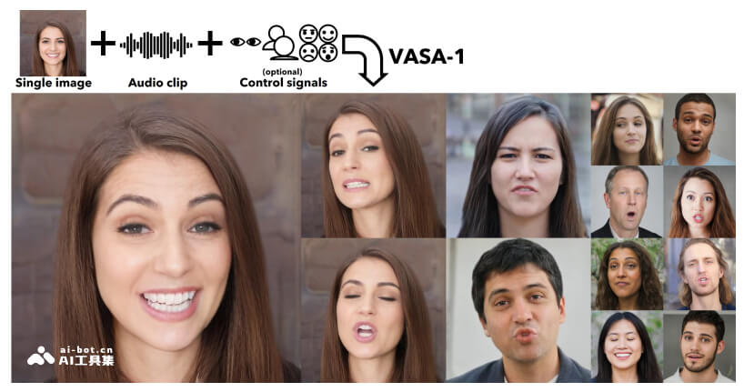 VASA-1-微软推出的静态照片对口型视频生成框架