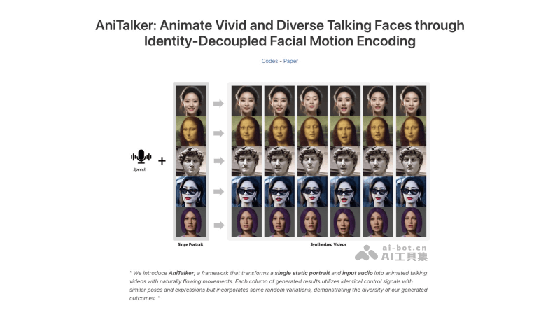 AniTalker-上海交大开源的对口型说话视频生成框架