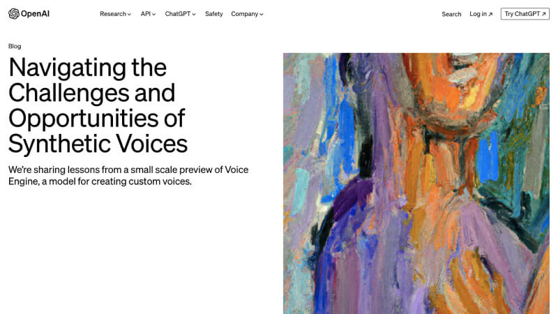 Voice Engine-OpenAI公布的AI语音合成和声音克隆模型