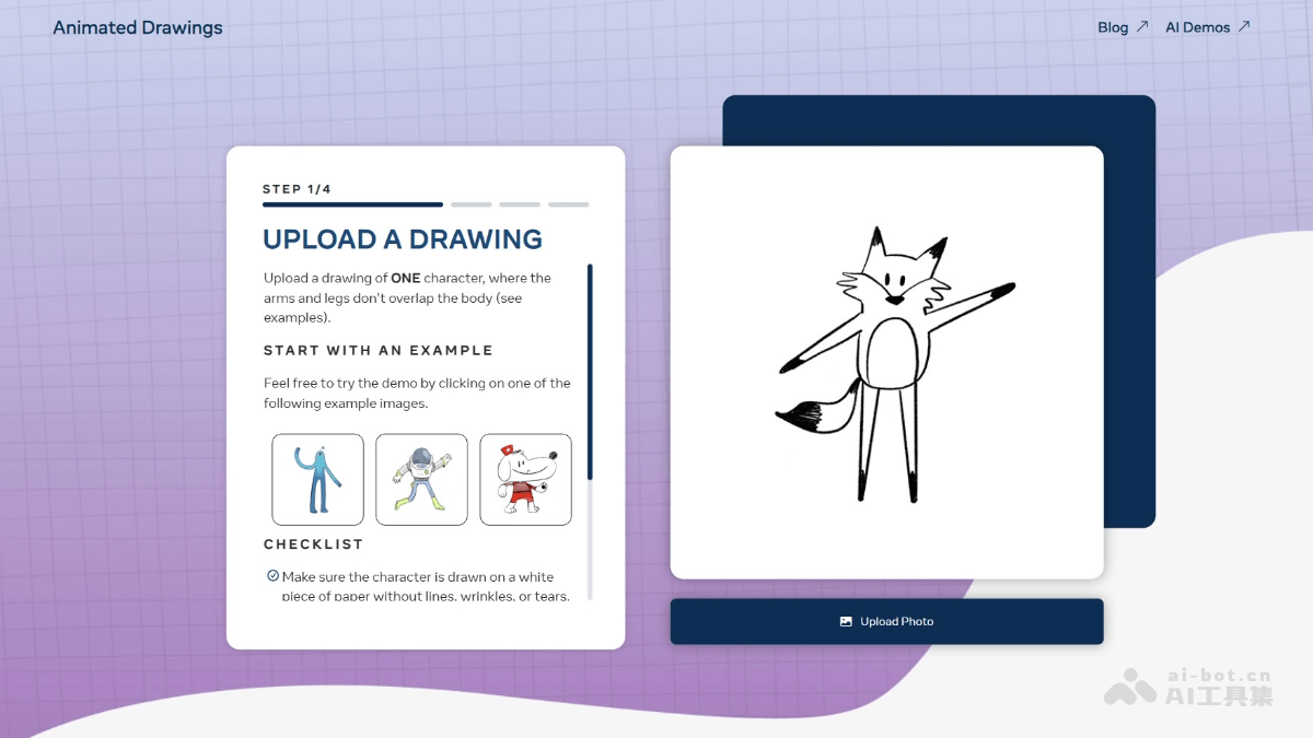Animated Drawings-Meta AI推出的AI手绘作品转动画工具