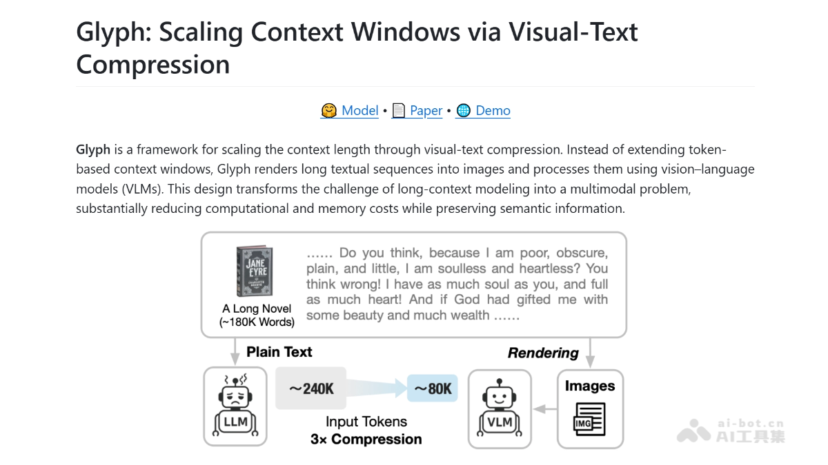 Glyph-智谱联合清华开源的视觉文本压缩框架