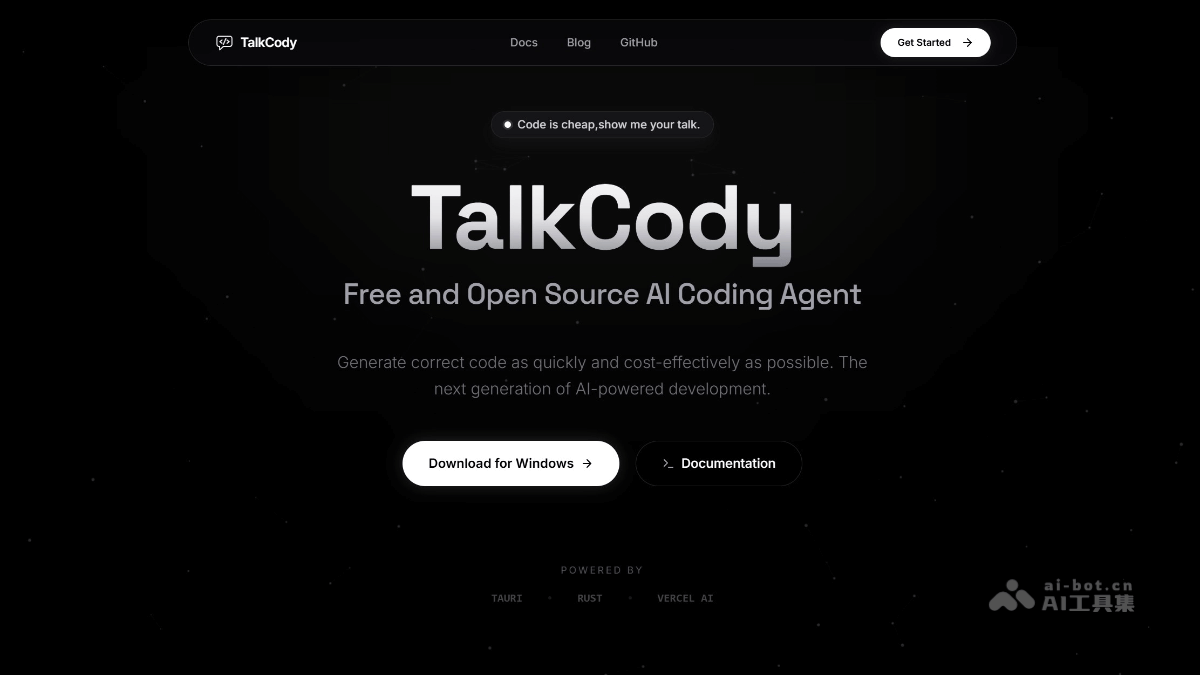 TalkCody-开源AI编程助手，即时体验最新模型